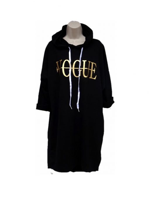 Hoodie zwart met Vogue tekst